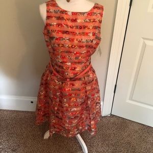 Danny & Nicole | PEACH Floral Fit & Flare Dress